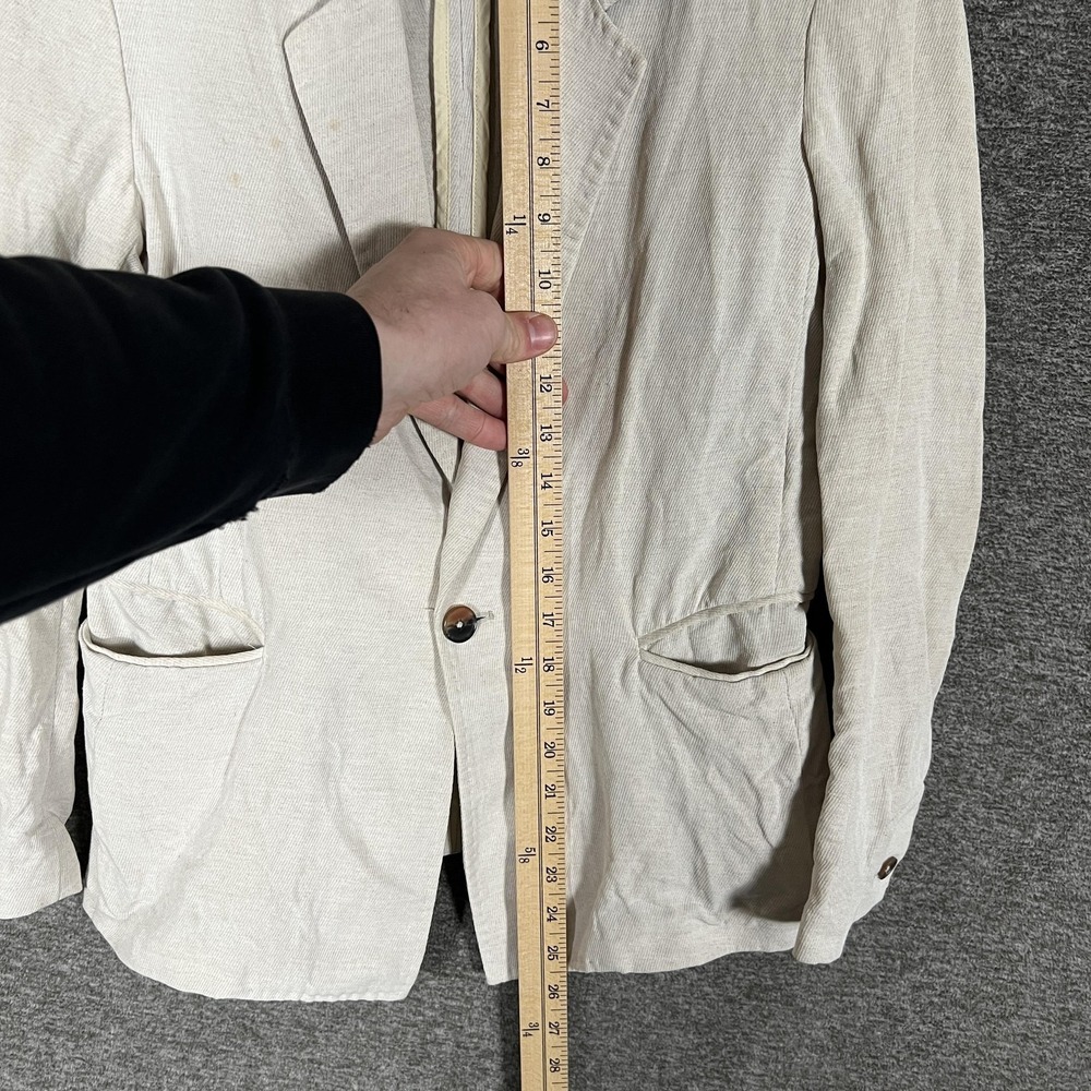 Billy Reid Blazer Mens XS White Linen Viscose One Button Sport Coat Made Italy‎ - Picture 9 of 13